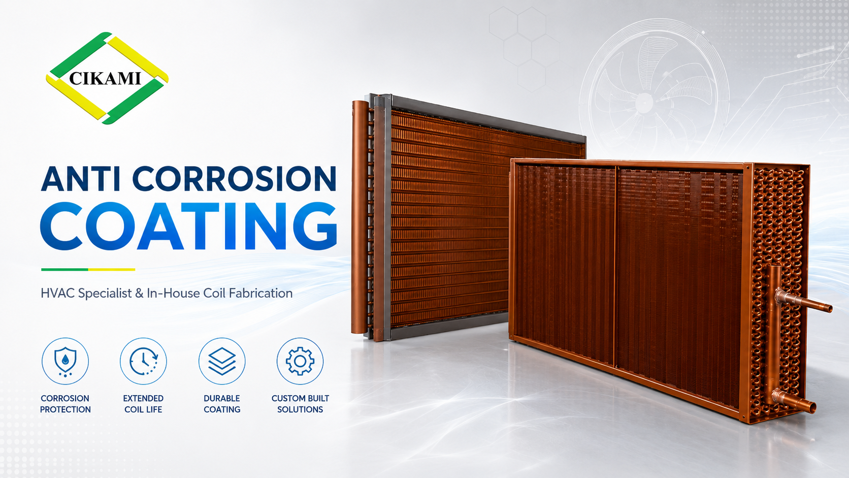 anti corrosion coil hvac dengan heresite phenolic epoxy coating
