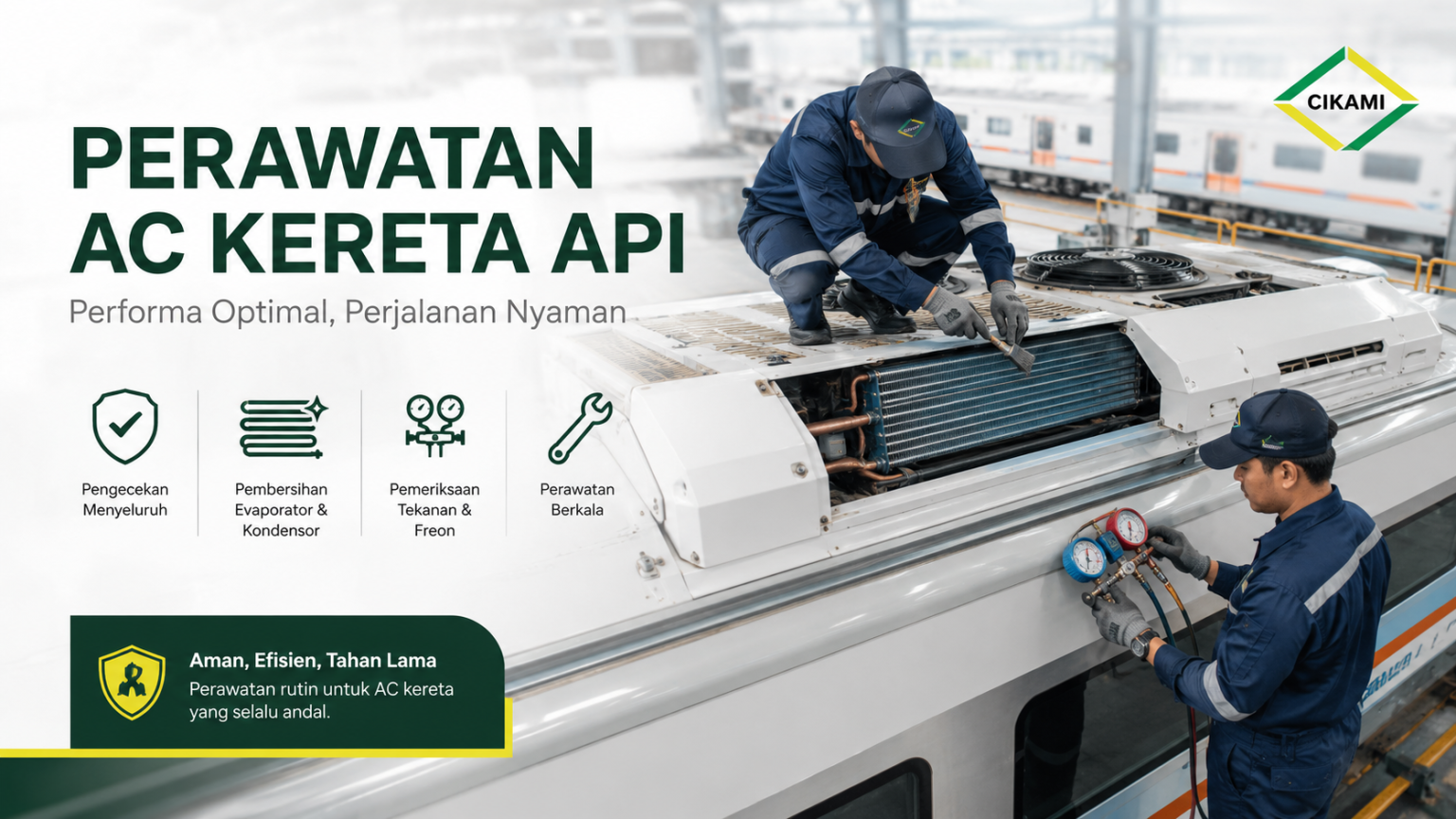 perawatan ac kereta api railway ac maintenance cikami