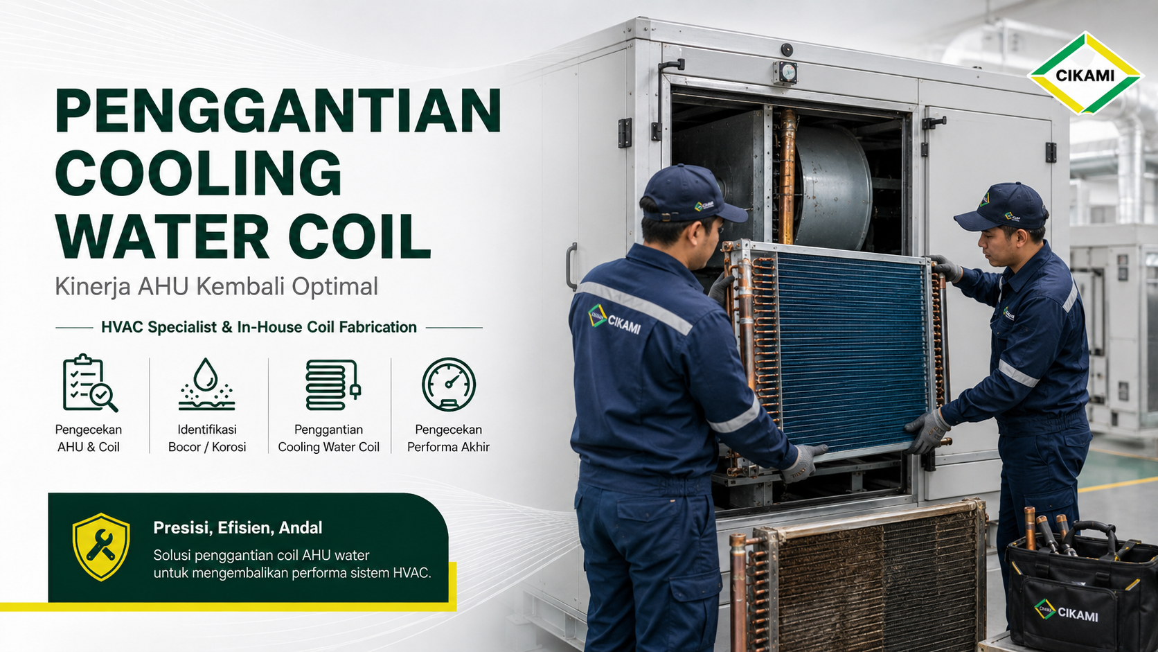 penggantian cooling water coil ahu untuk sistem chilled water