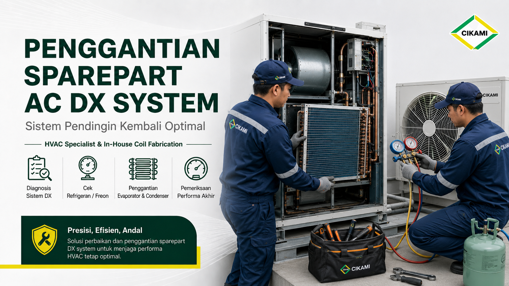 penggantian coil dx system evaporator condenser custom coil cikami
