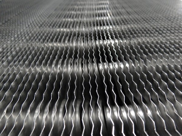 fin coil corrugated aluminium fins close up