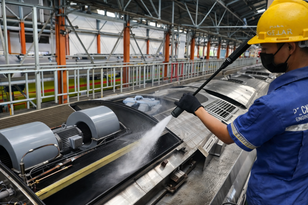 cleaning unit hvac kereta pasca coating