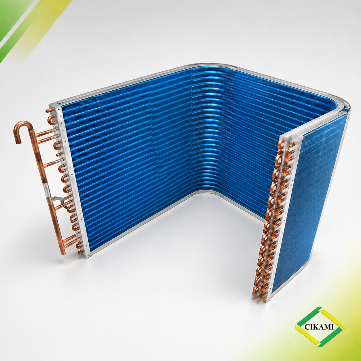 Condenser coil bluefin bentuk L dengan pipa tembaga untuk sistem pendingin HVAC