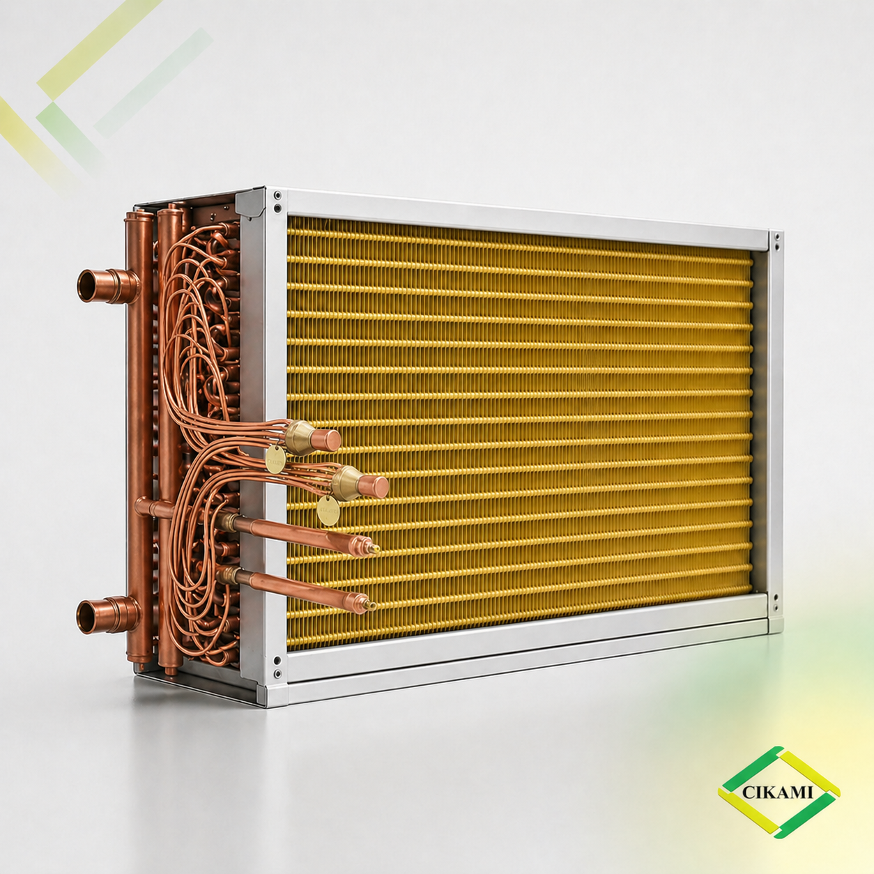 Evaporator coil goldfin dengan pipa tembaga dan distributor untuk aplikasi HVAC yang efisien