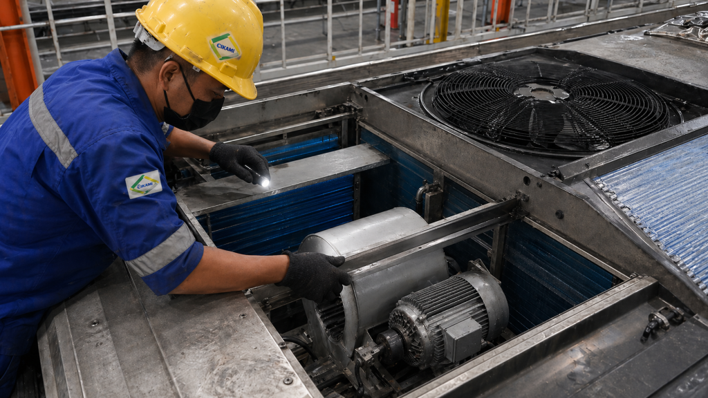 pemeriksaan coil dan blower pada sistem ac kereta api
