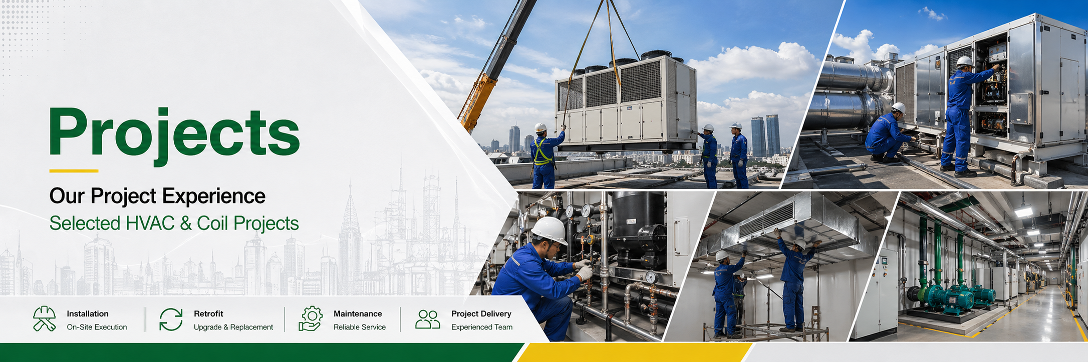 Headline Projects CIKAMI yang menampilkan pengalaman proyek HVAC, installation, retrofit, maintenance, dan project delivery