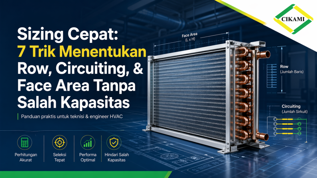 sizing cepat coil hvac row circuiting face area