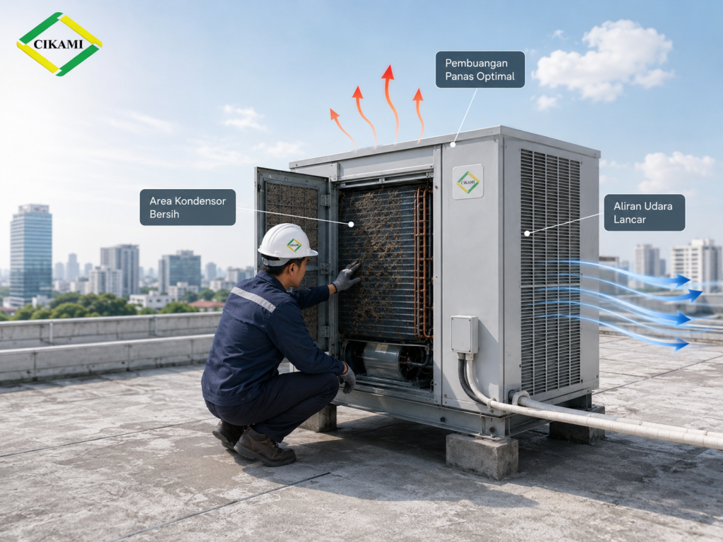 condenser coil kotor membuat compressor ac bekerja lebih berat
