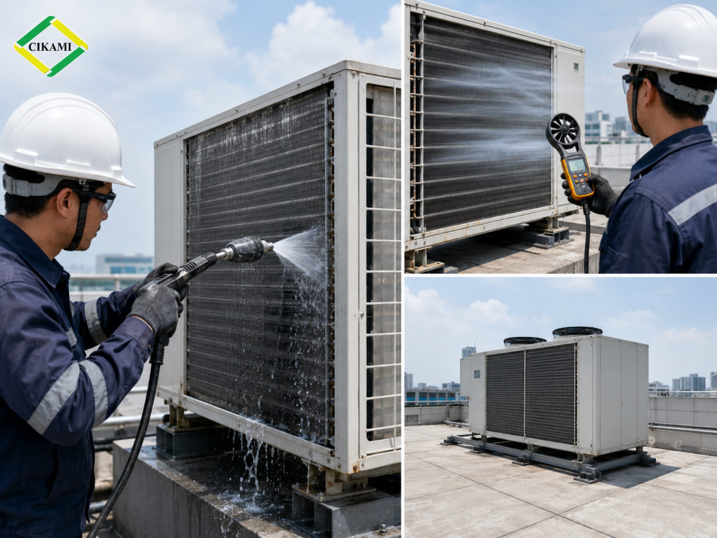 condenser kotor menghambat pembuangan panas ac