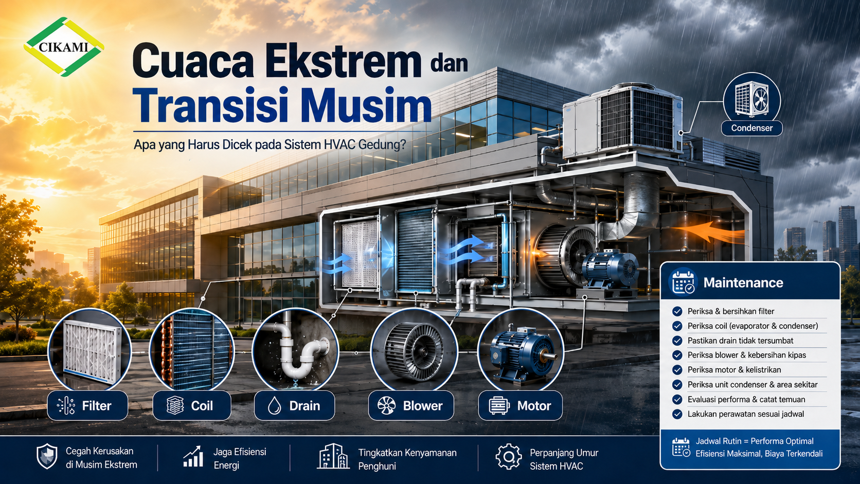 cuaca ekstrem dan checklist maintenance hvac gedung