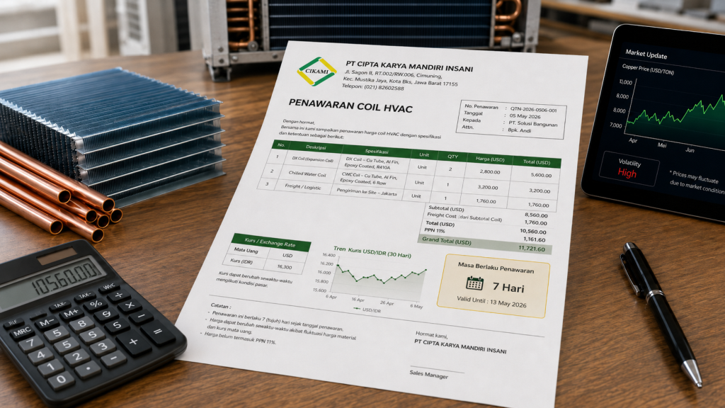 validity quotation coil hvac harga material tidak stabil