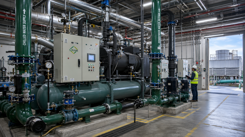 chiller plant dan cooling tower pada sistem HVAC gedung