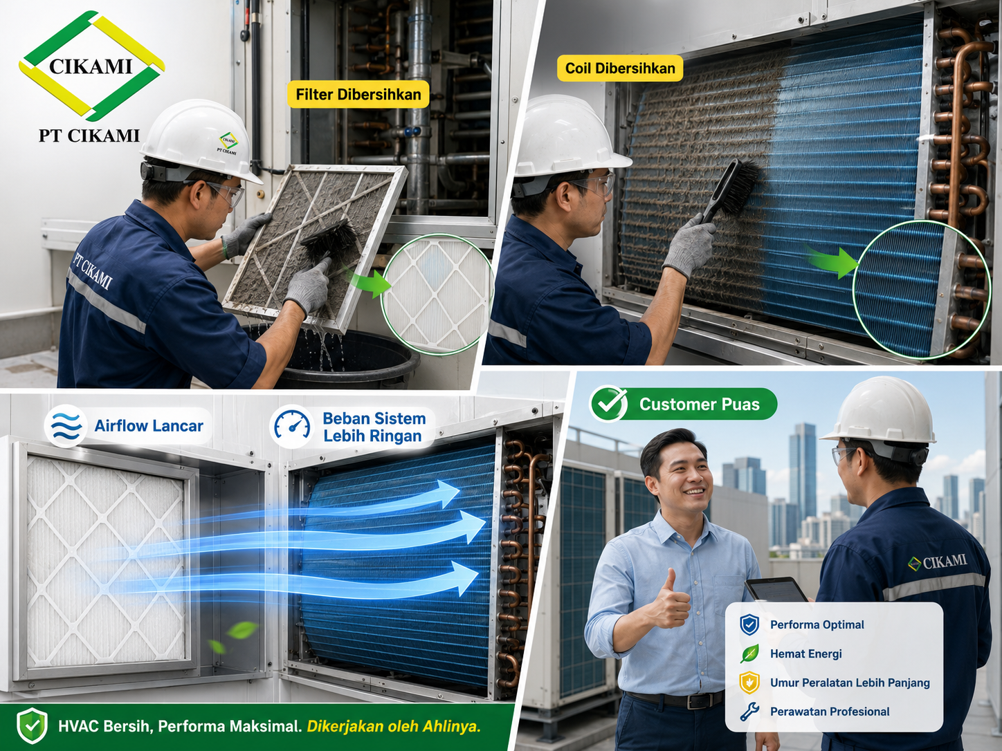 cleaning coil dan filter untuk efisiensi hvac gedung