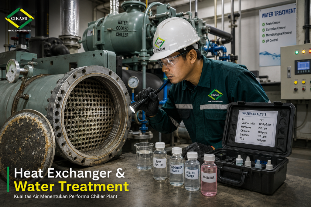 heat exchanger dan water treatment pada water cooled chiller