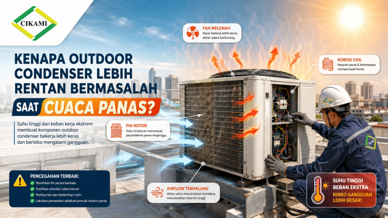 outdoor condenser bermasalah saat cuaca panas pada sistem hvac