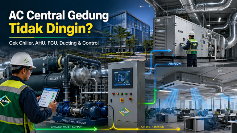 AC central gedung tidak dingin karena chiller AHU FCU ducting dan control system