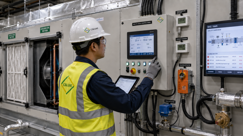 control panel sensor dan BAS BMS AHU gedung
