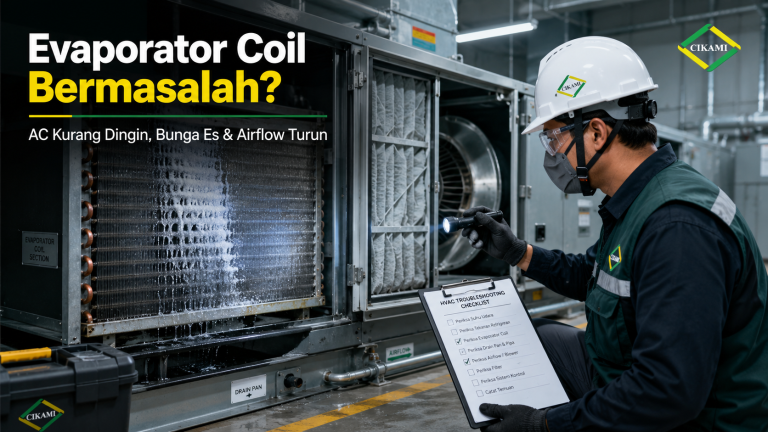 evaporator coil bermasalah menyebabkan AC kurang dingin bunga es dan airflow turun