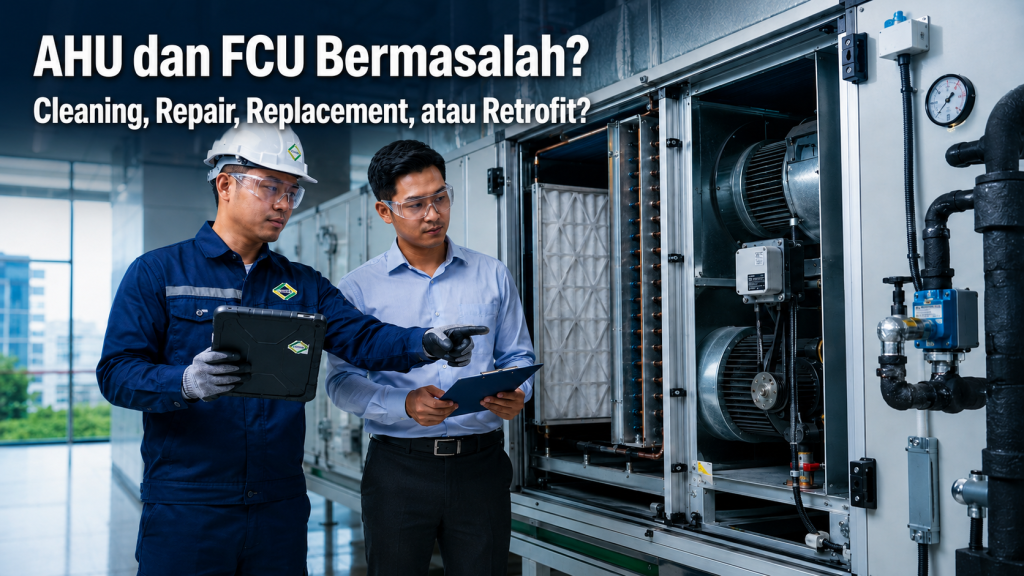AHU dan FCU perlu evaluasi cleaning repair replacement retrofit sistem HVAC gedung