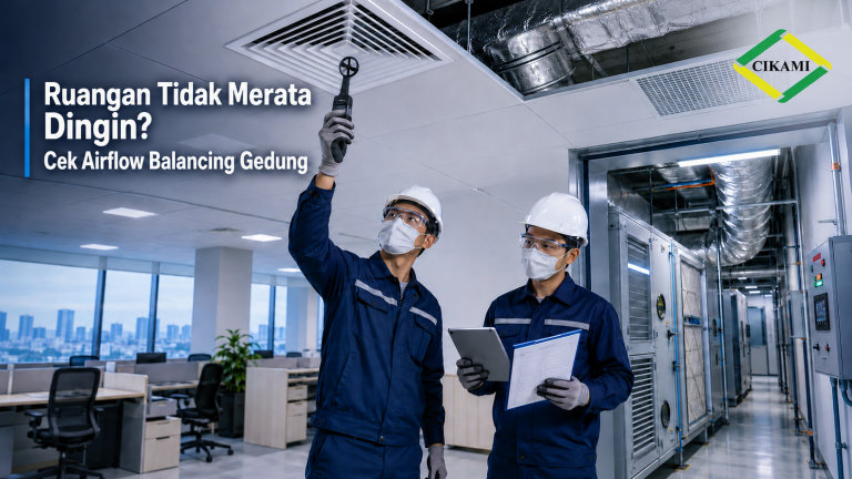 airflow balancing gedung untuk cek diffuser damper ducting return air AHU dan FCU