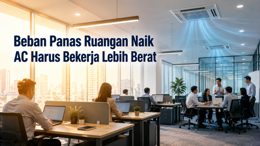beban panas ruangan saat siang hari pada gedung komersial