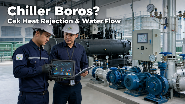 chiller boros perlu cek heat rejection condenser coil water flow pump valve strainer sensor dan control system