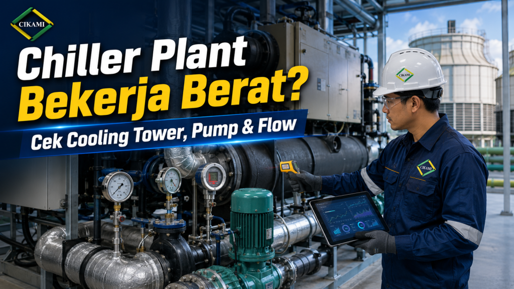 chiller plant saat kemarau perlu cek cooling tower pump dan water flow