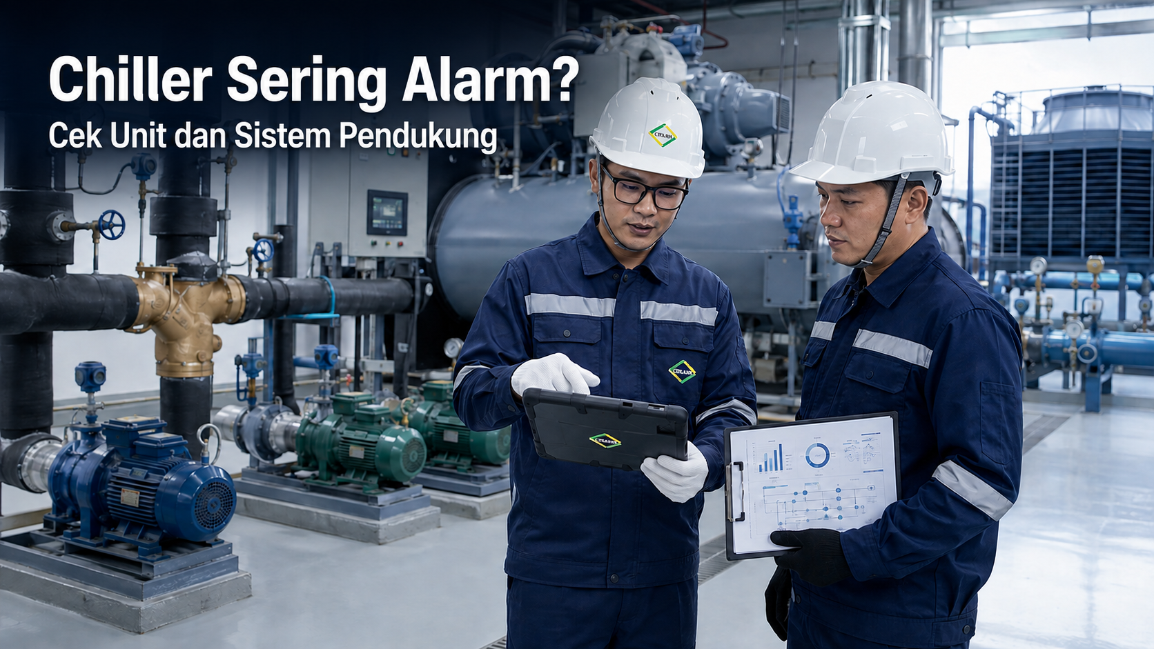 chiller sering alarm perlu cek chilled water flow pump valve strainer sensor dan control system