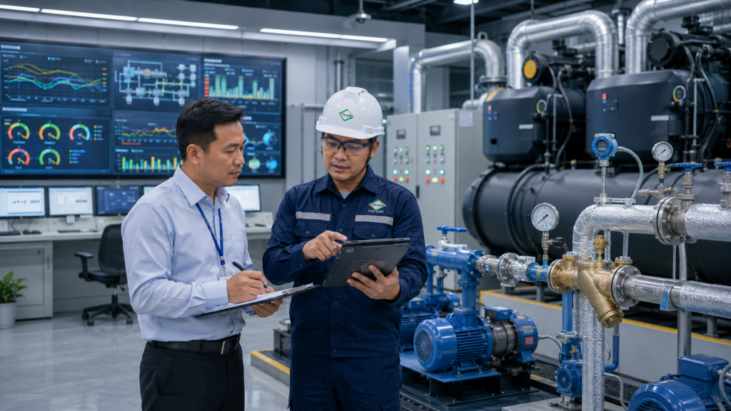 evaluasi chiller boros CIKAMI untuk sistem HVAC gedung tidak stabil