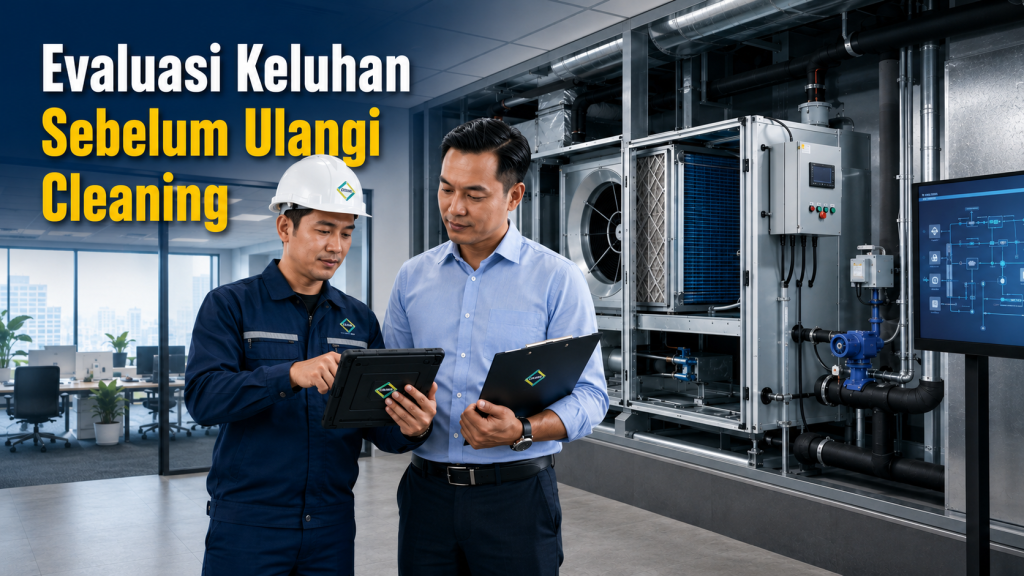 evaluasi keluhan AC gedung CIKAMI untuk airflow AHU FCU chiller sensor control system dan retrofit