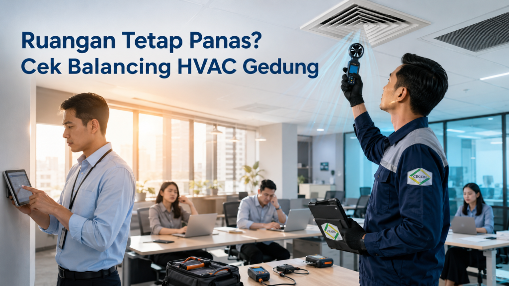 ruangan tetap panas meski set point AC rendah perlu cek balancing HVAC airflow diffuser AHU dan FCU