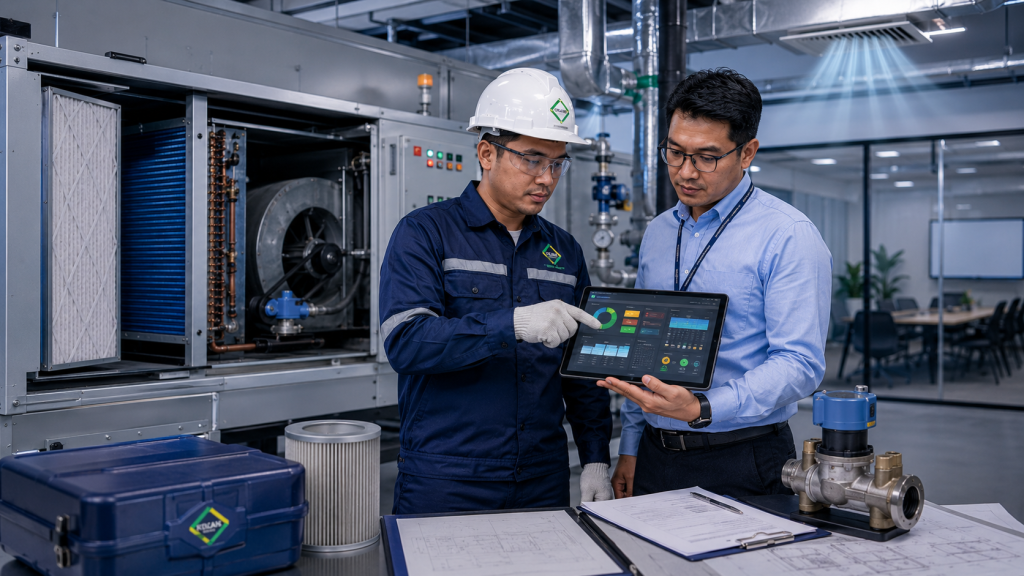 budget planning maintenance HVAC untuk prioritas repair replacement dan retrofit AC gedung