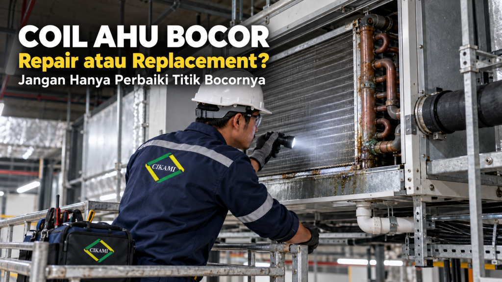 coil AHU bocor diperiksa sebelum repair atau replacement