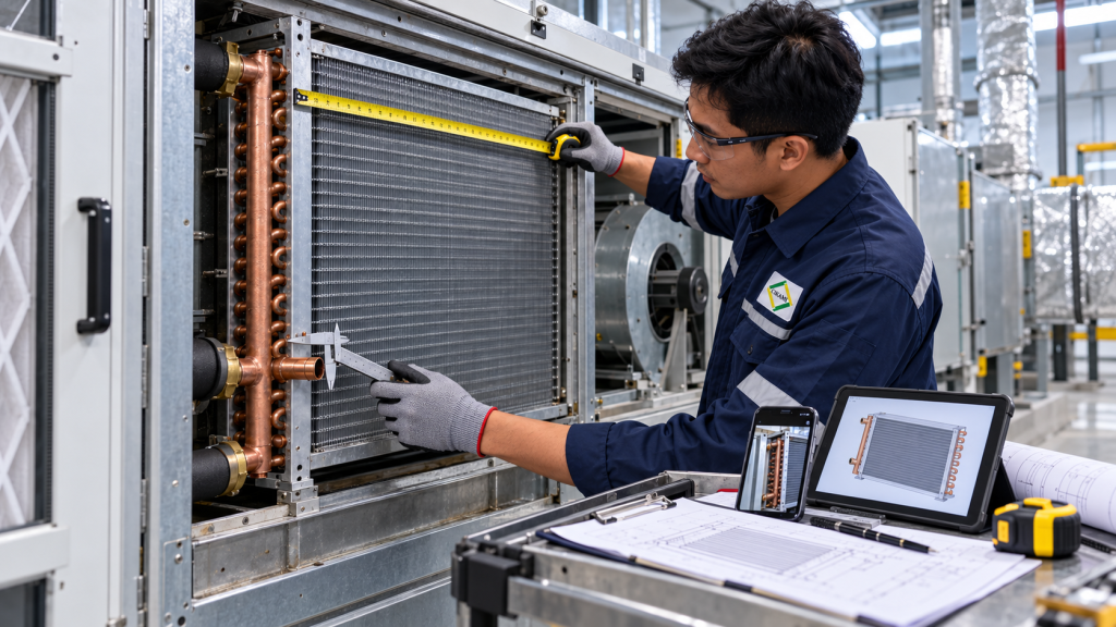 pengukuran existing coil untuk custom replacement coil HVAC