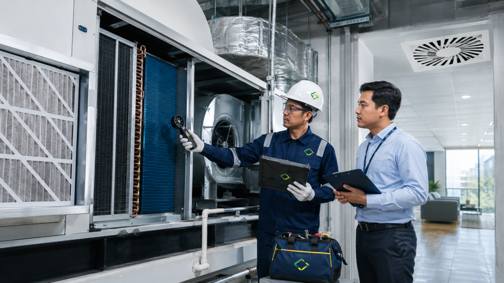 maintenance coil dan airflow AC gedung untuk mencegah keluhan ruangan dan repair mendadak