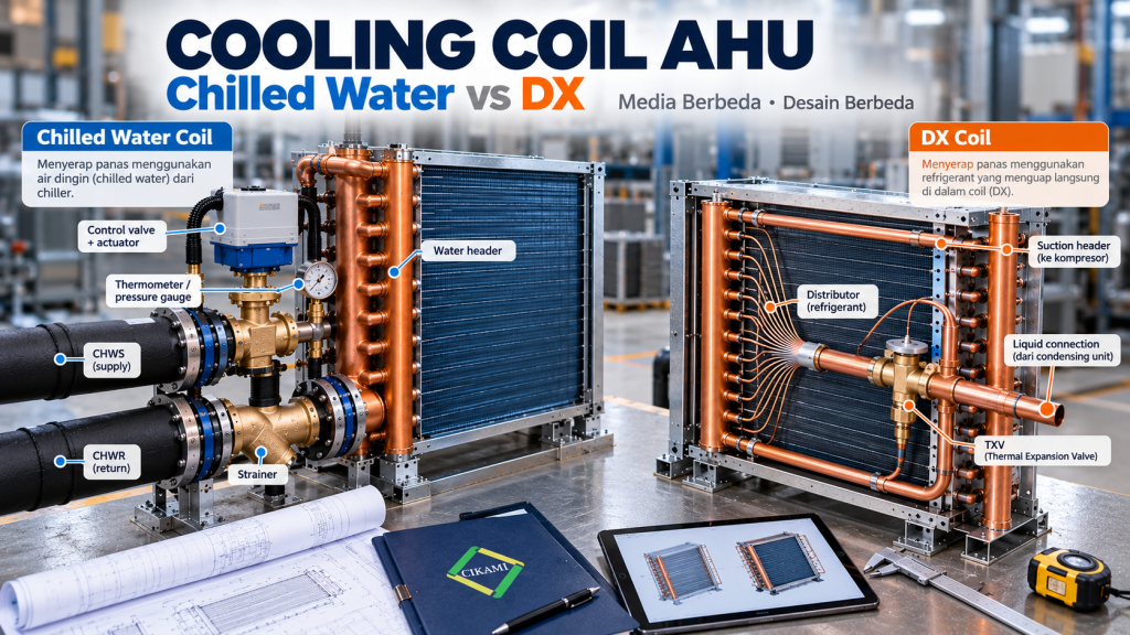 perbedaan chilled water coil dan DX coil untuk AHU