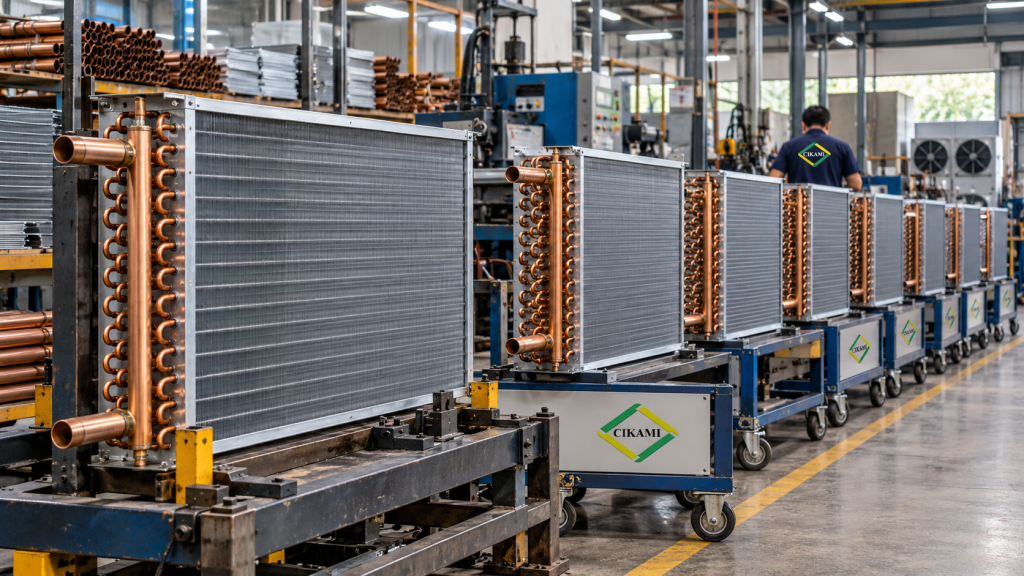 batch production custom coil HVAC dalam jumlah banyak