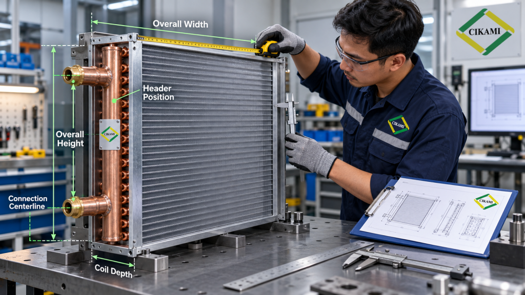 dimensional inspection custom coil HVAC sebelum delivery
