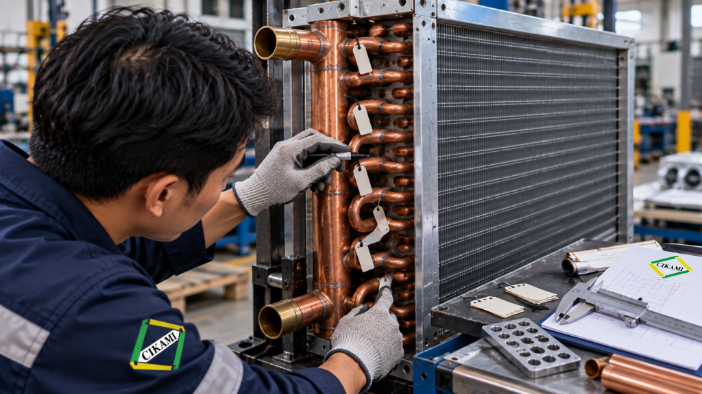 identifikasi circuiting header dan U-bend custom coil HVAC