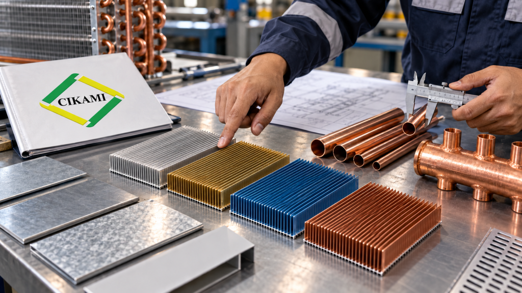material custom coil HVAC aluminium fin copper tube dan header